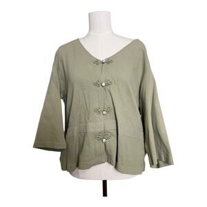 Earth Collection Womens Cotton Blouse Shirt Top Casual Office Preppy Twee XL